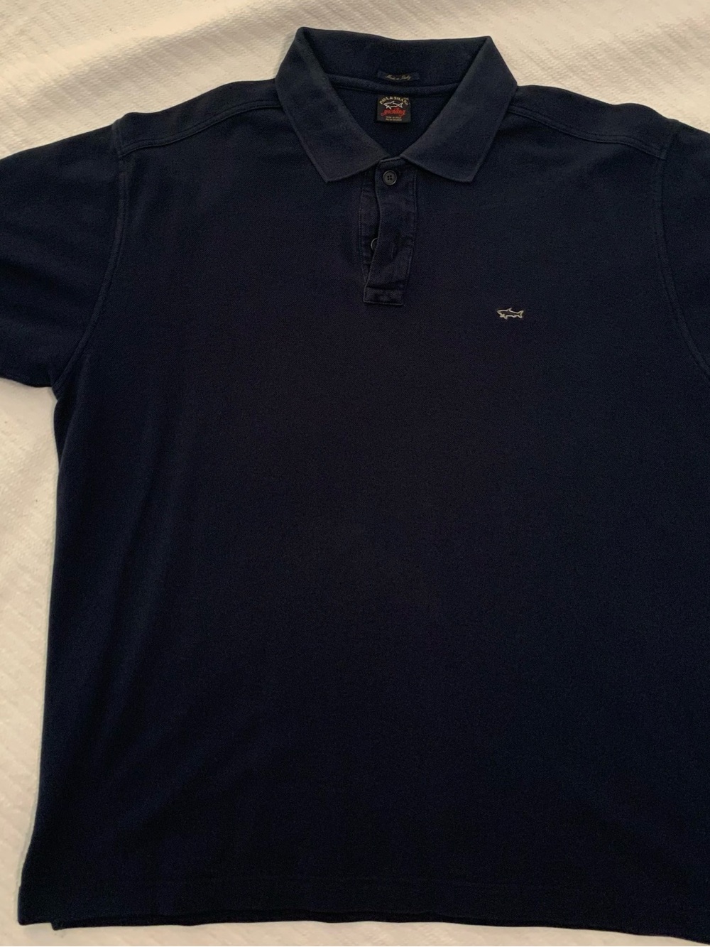 Paul & Shark Men’s Navy Polo with Small Embroidered Shark Logo